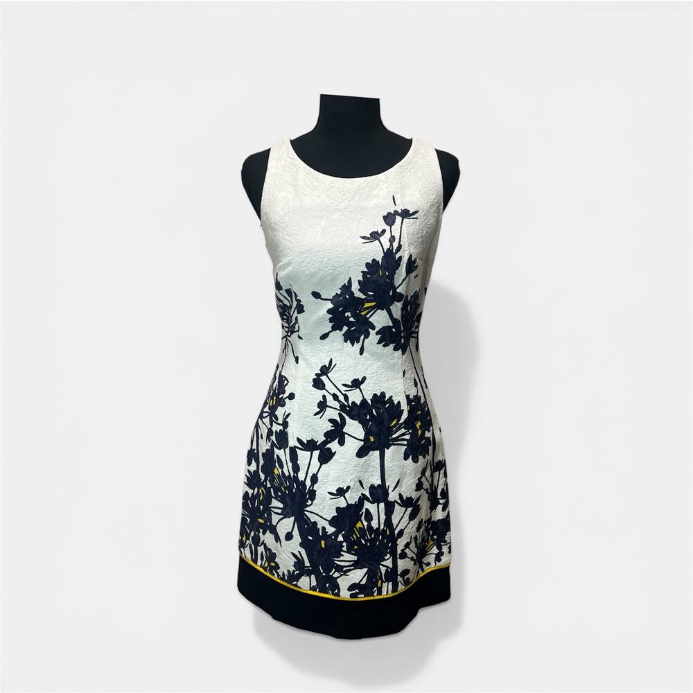 Daphne Floral Jacquard Sheath 60s/Mod Retro Sleeveless Midi Dress